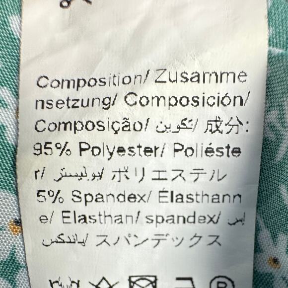 NWOT Shein Curve Women 2XLarge Smocked Floral Sleeveless Dress Green Ruffled - Picture 8 of 9